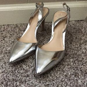 Metallic Silver heels